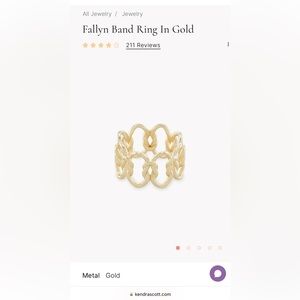 Kendra Scott Fallyn Band Ring In Gold